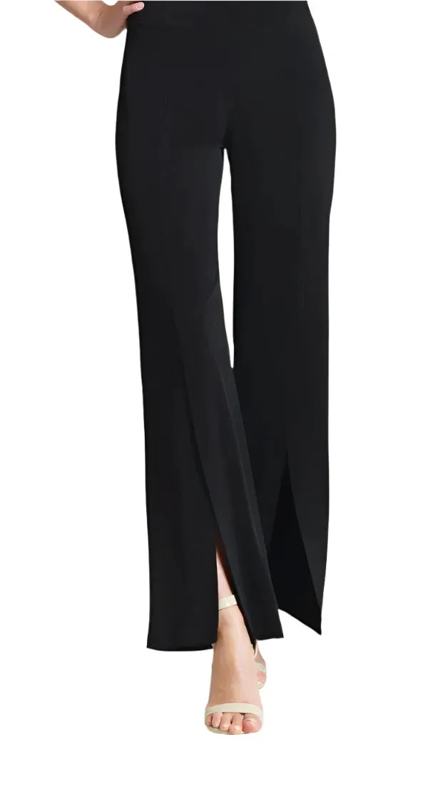 002- Clara Sun Woo Black Front High Slit Pant