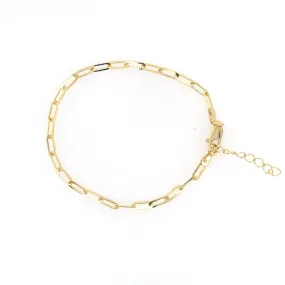 10 Karat Gold Adjustable Paperclip Bracelet