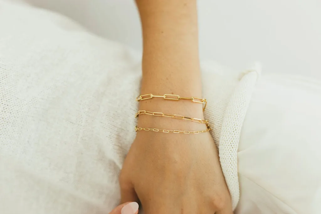 10 Karat Gold Adjustable Paperclip Bracelet