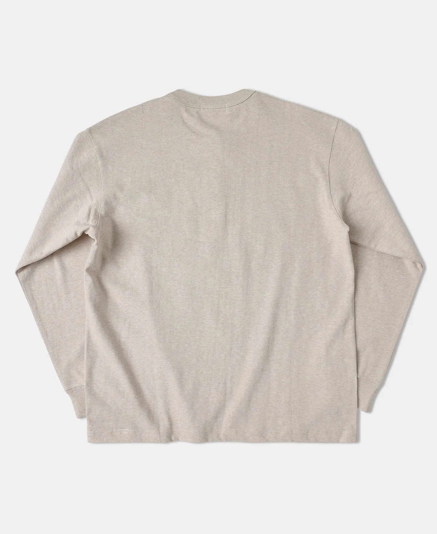 1930s 10.5 oz Cotton Loopwheel Tubular Henley Shirt - Oatmeal