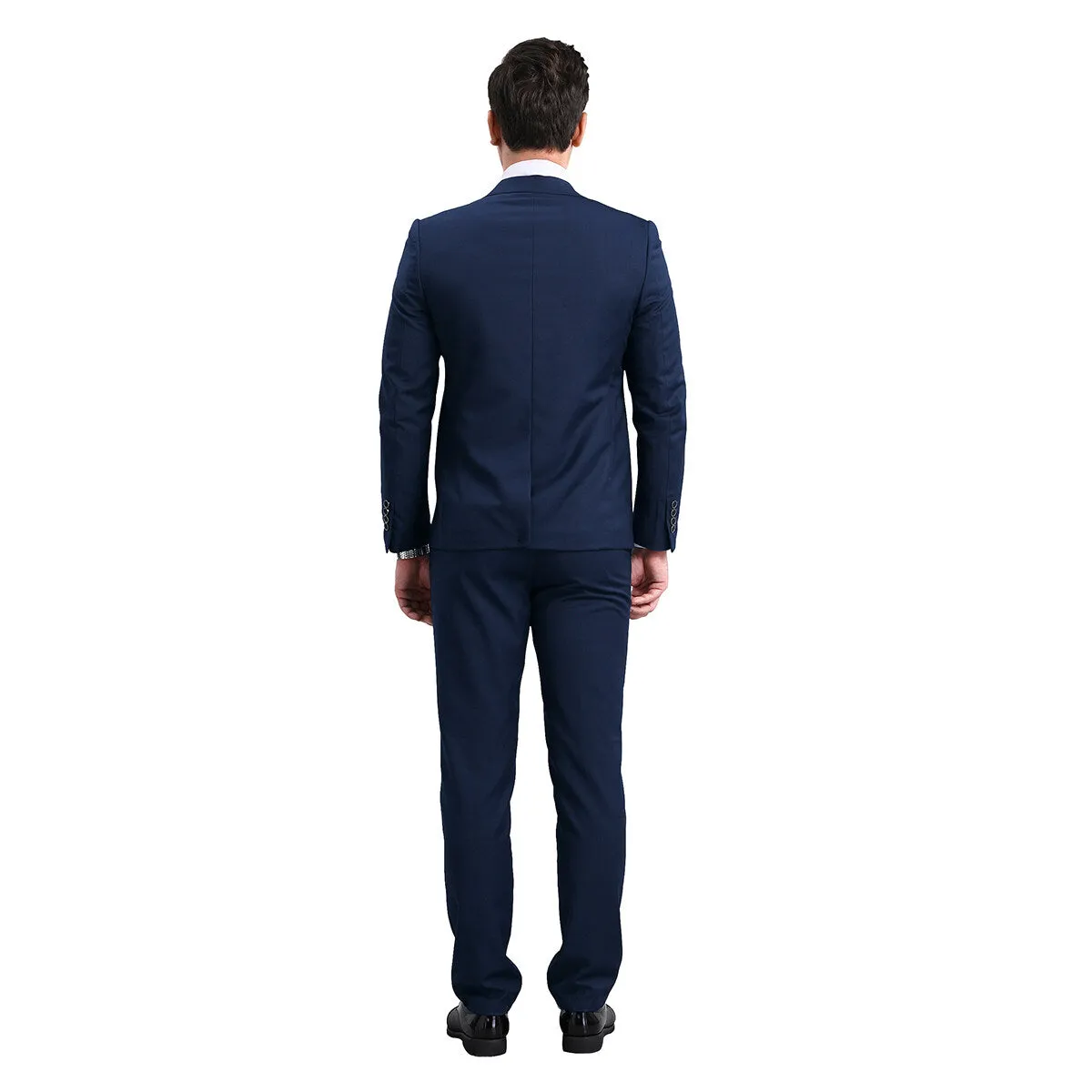 2-Piece Slim Fit Simple Designed Navy Suit