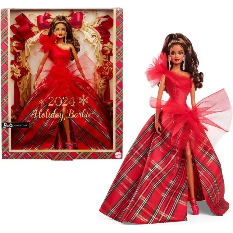 2024 Barbie Holiday Doll - Brunette Ponytail