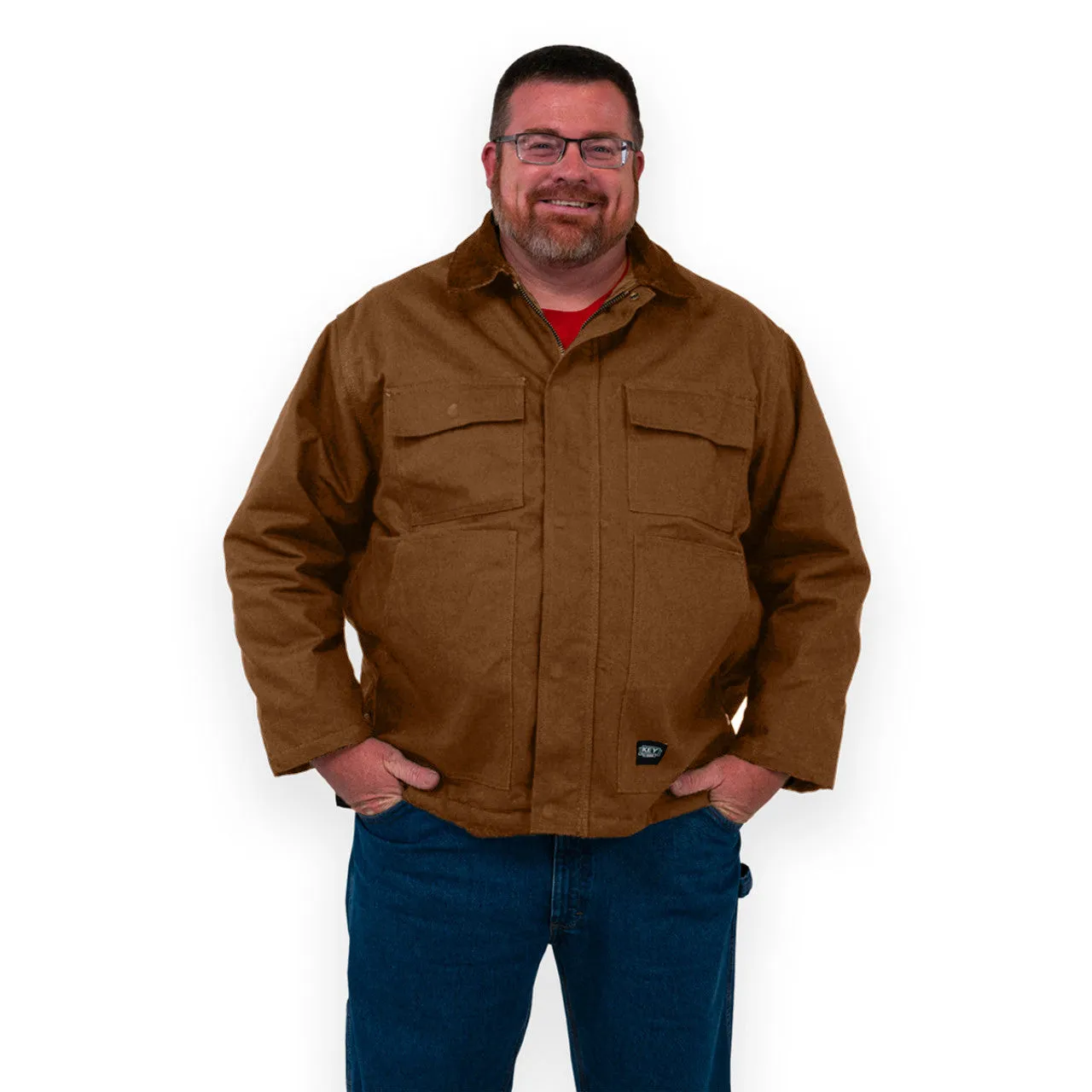 378.29 Men's Brown Duck Chore Coat by Key Industries