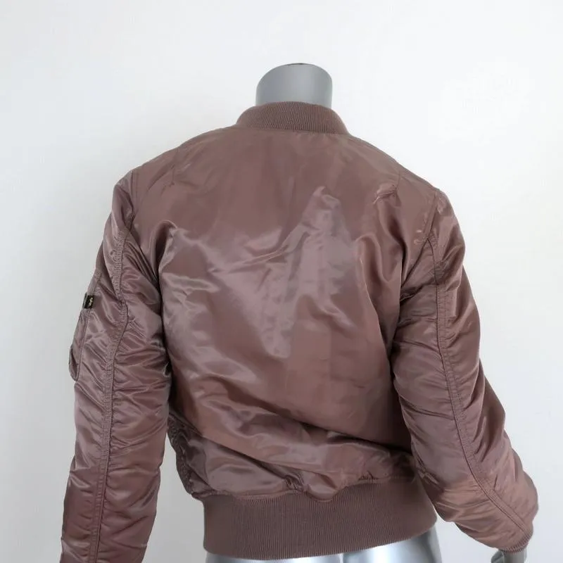 Alpha Industries MA-1 Reversible Bomber Jacket Mauve/Orange Size Extra Small NEW