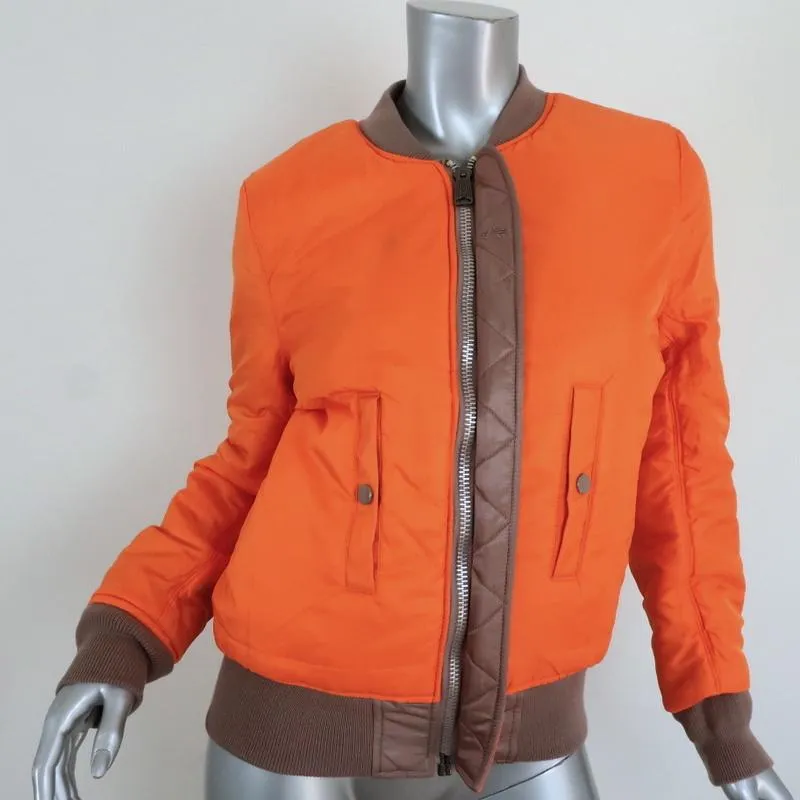 Alpha Industries MA-1 Reversible Bomber Jacket Mauve/Orange Size Extra Small NEW