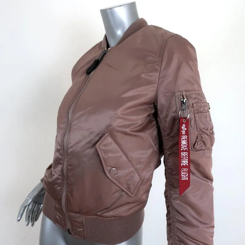 Alpha Industries MA-1 Reversible Bomber Jacket Mauve/Orange Size Extra Small NEW