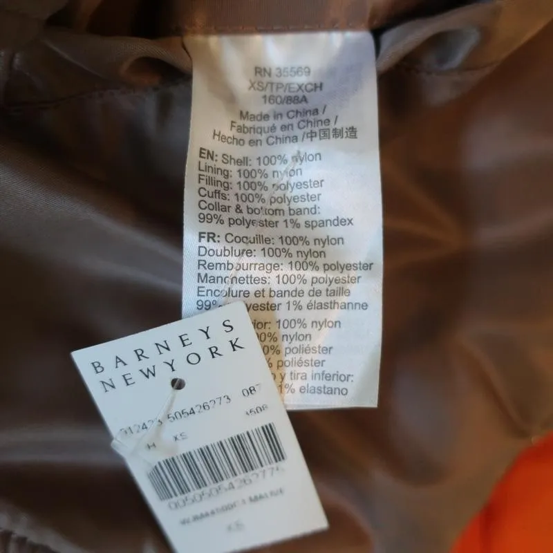 Alpha Industries MA-1 Reversible Bomber Jacket Mauve/Orange Size Extra Small NEW