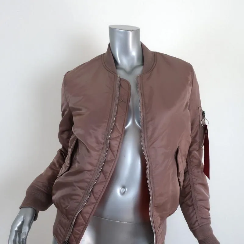 Alpha Industries MA-1 Reversible Bomber Jacket Mauve/Orange Size Extra Small NEW