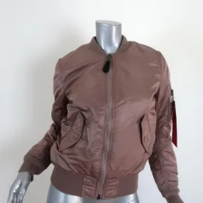 Alpha Industries MA-1 Reversible Bomber Jacket Mauve/Orange Size Extra Small NEW