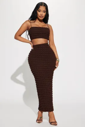 Always Bold Bubble Skirt Set - Brown