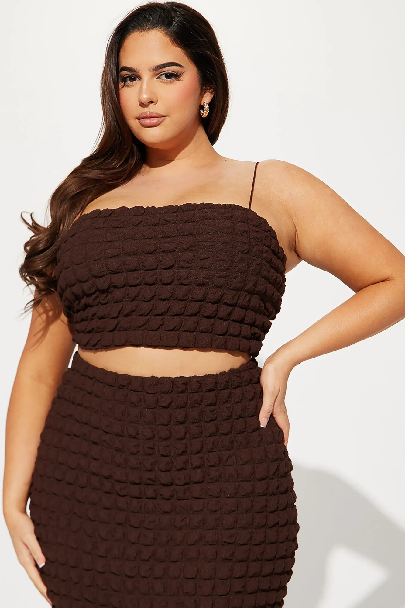Always Bold Bubble Skirt Set - Brown