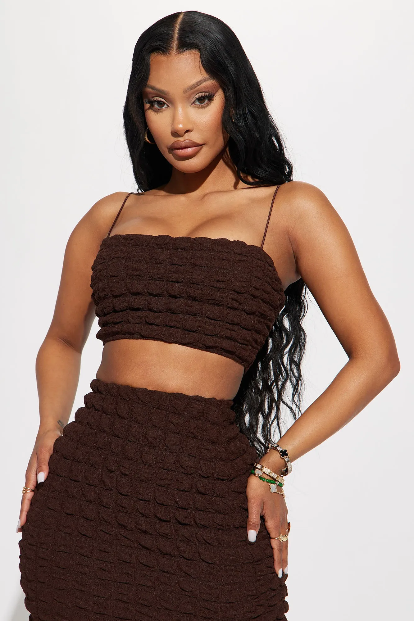 Always Bold Bubble Skirt Set - Brown
