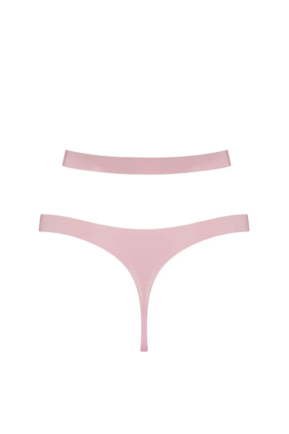 Baby Pink Latex Cut Out Thong