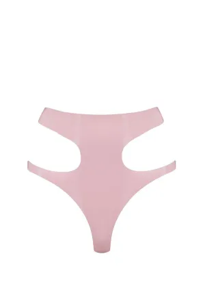Baby Pink Latex Cut Out Thong