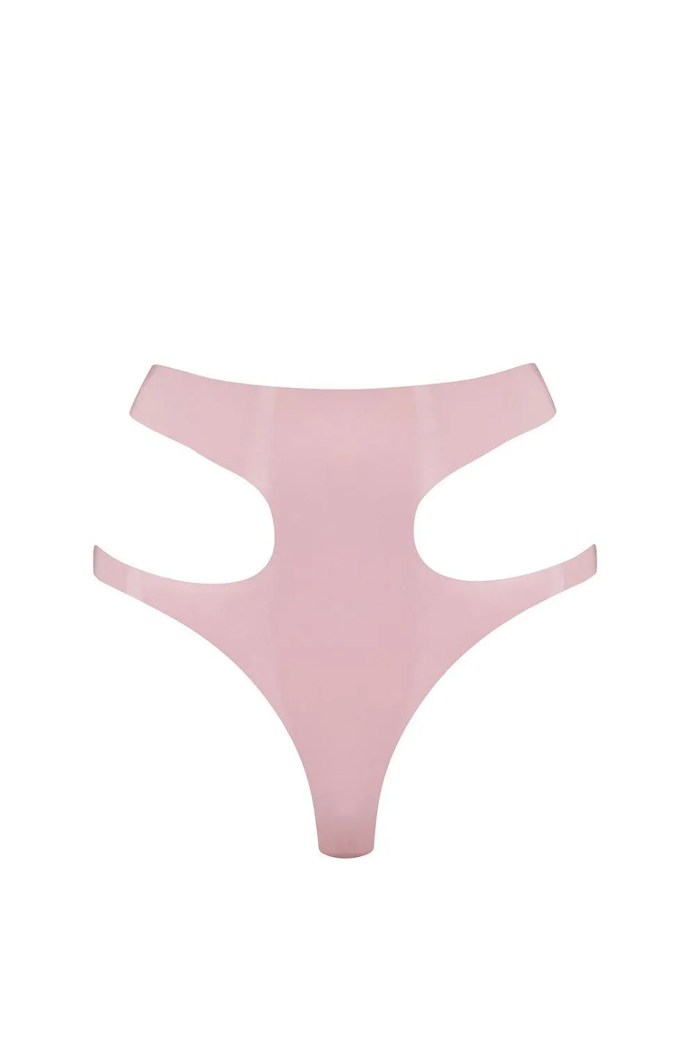 Baby Pink Latex Cut Out Thong