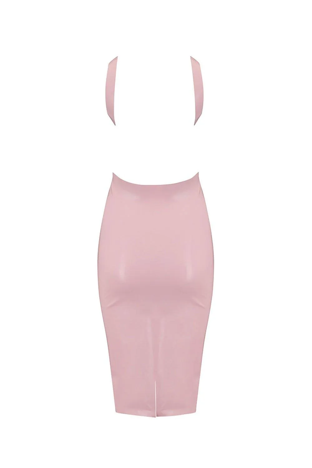 Baby Pink Latex Midi Dress