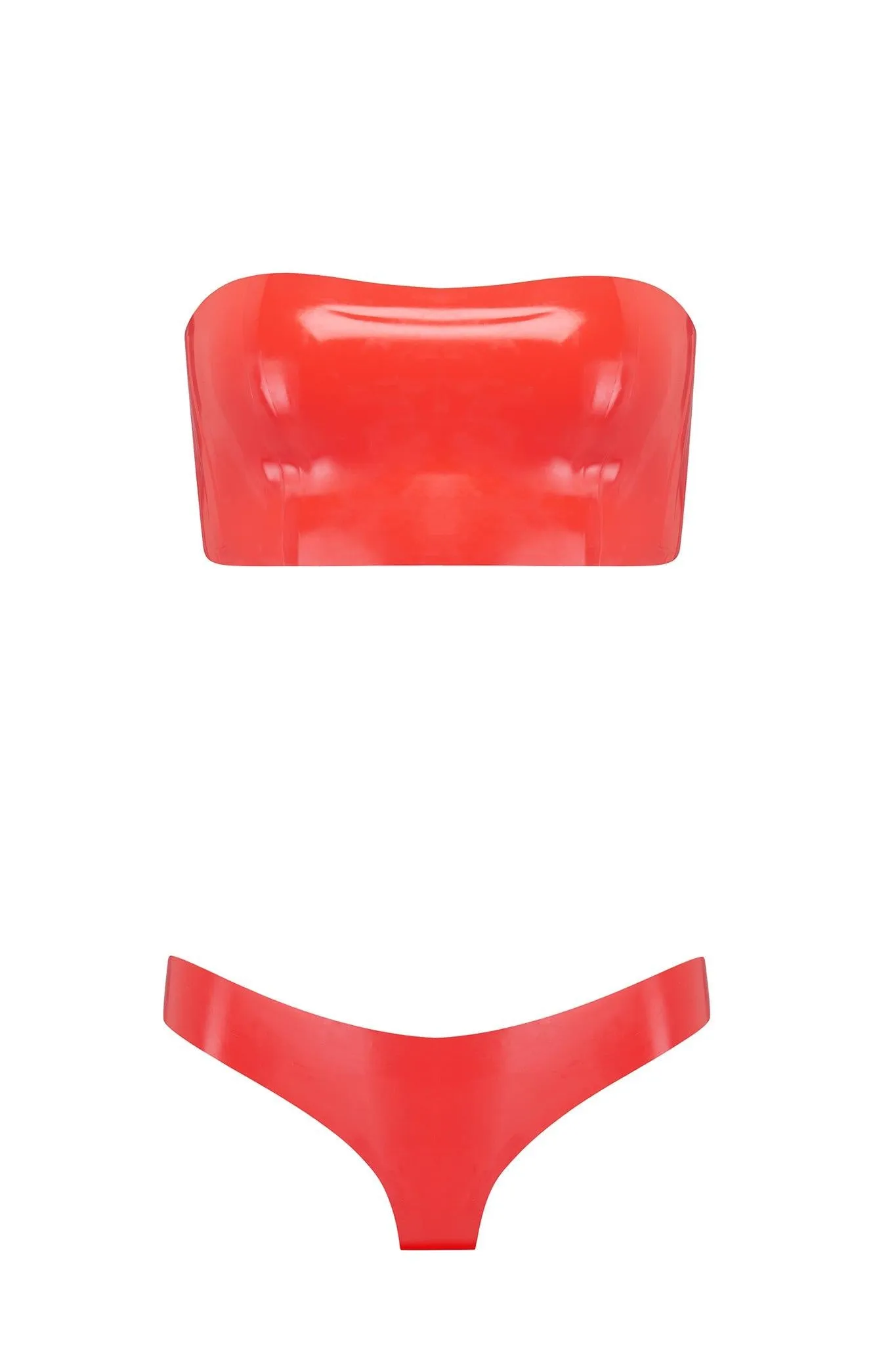 Bandeau Cheeky Latex Lingerie Set