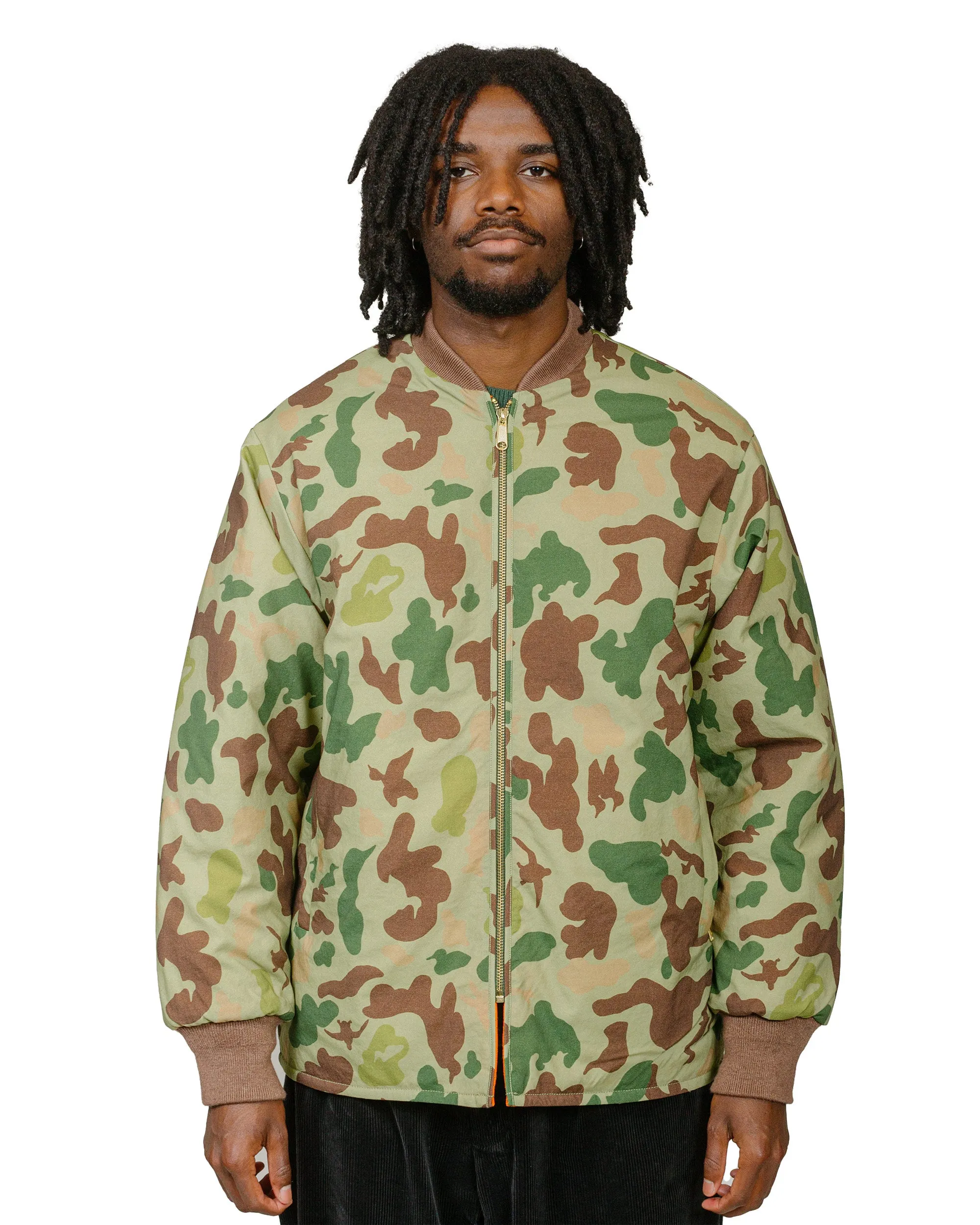 Beams Plus Reversible Puff Blouson Animal Camo Olive