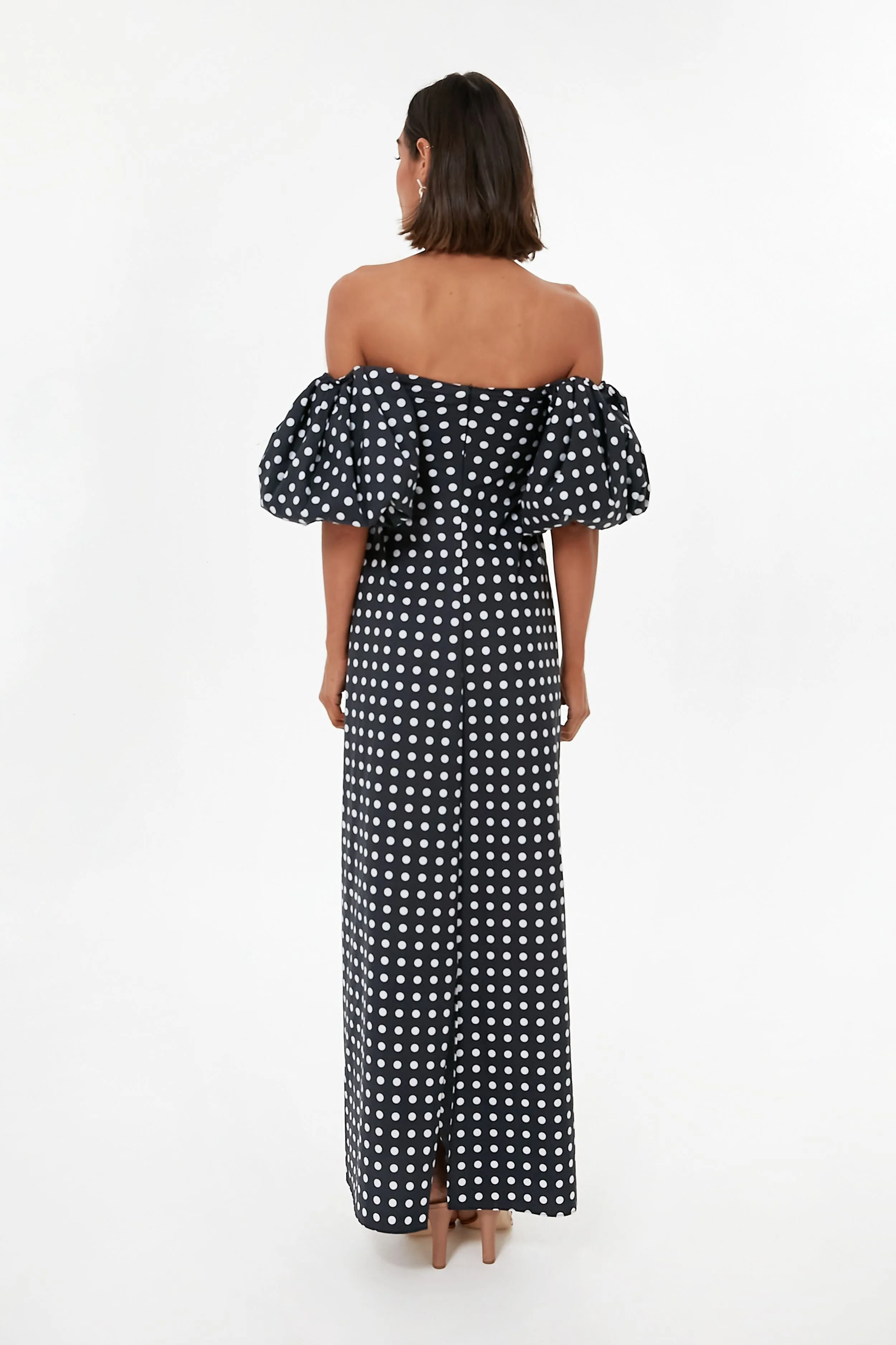 Black White Polka Dot Reyna Dress