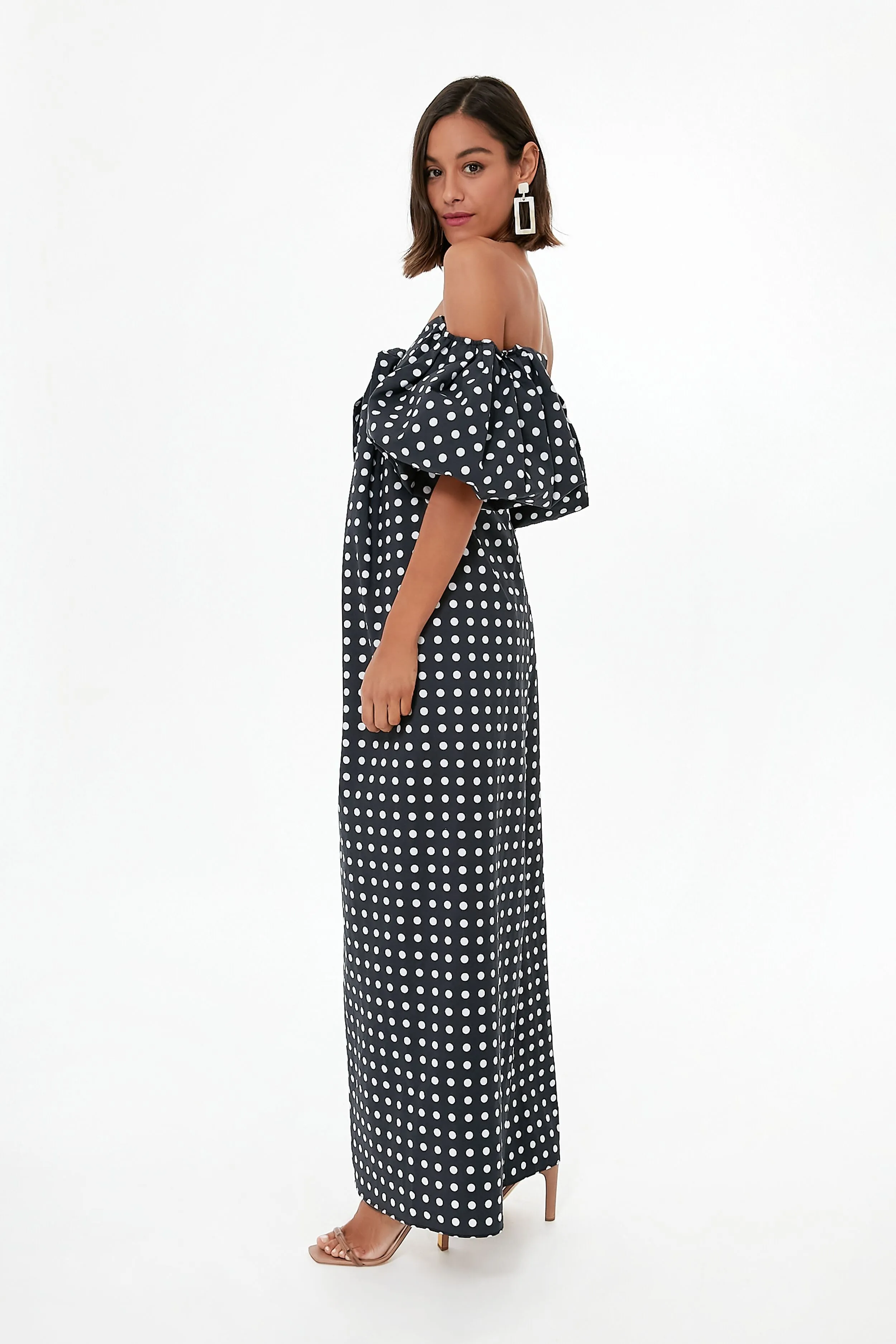 Black White Polka Dot Reyna Dress