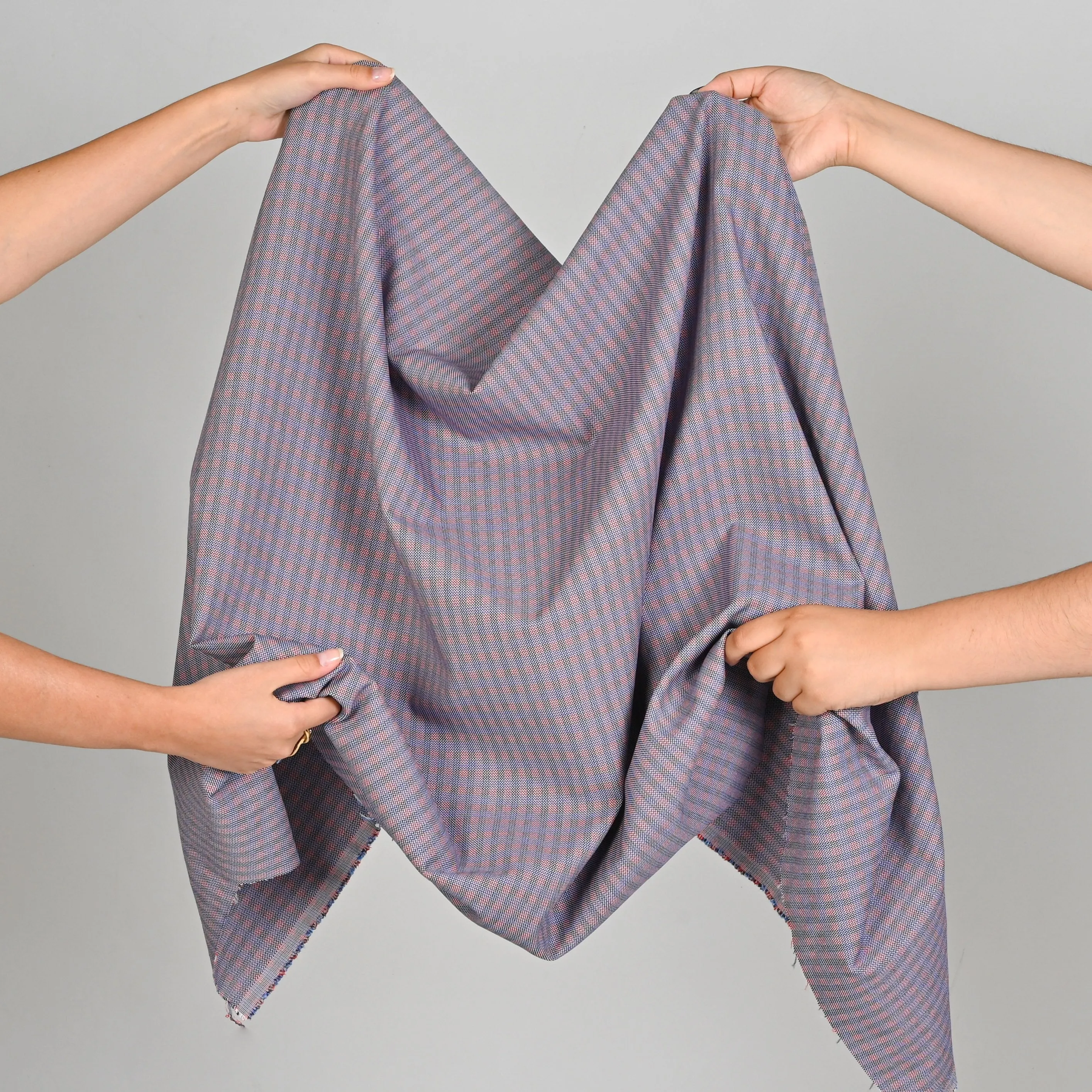 Blue Cotton Check Fabric 99034