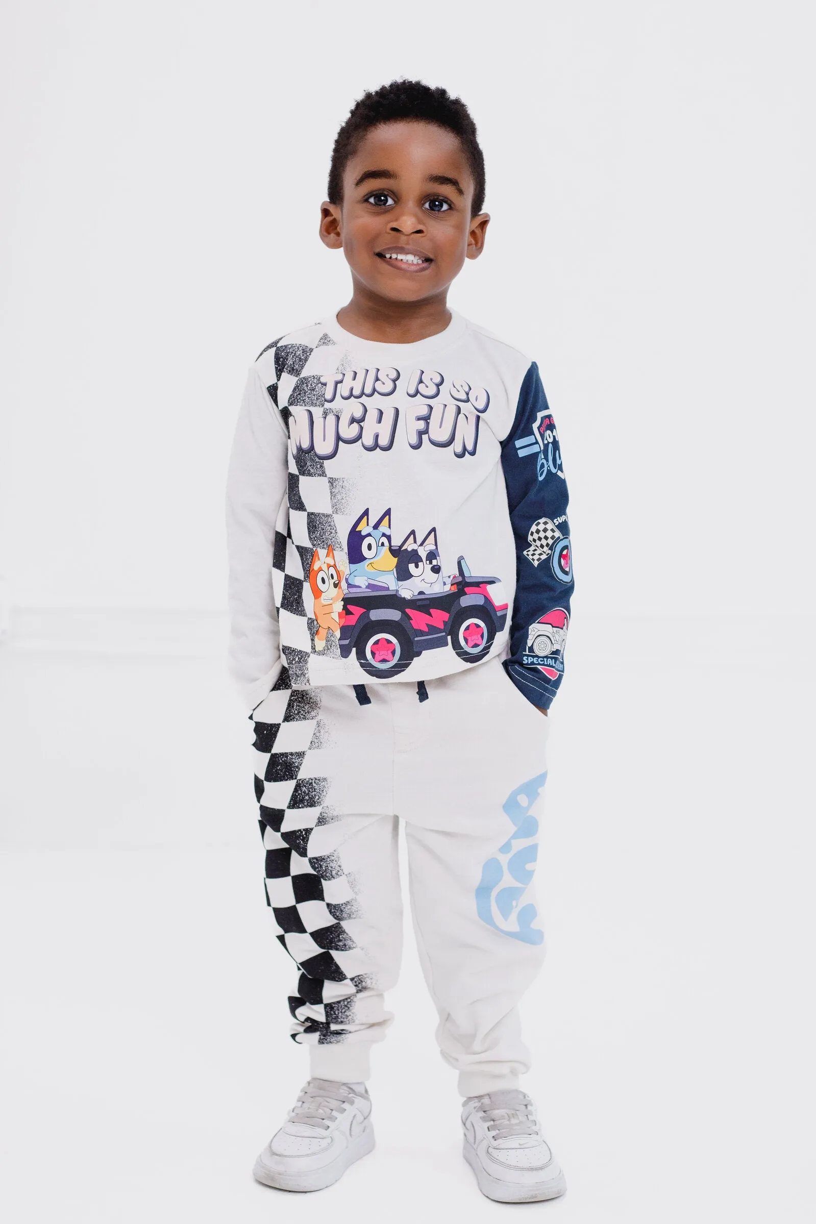 Bluey T-Shirt and French Terry Jogger Pants Outfit Set