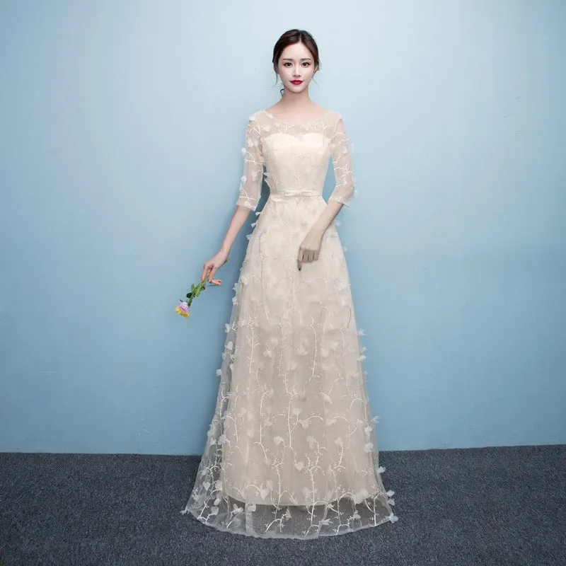 Bridesmaid Dress Women's  New Korean Style Dress Slim-Fit Elegant Birthday Banquet Evening Dress