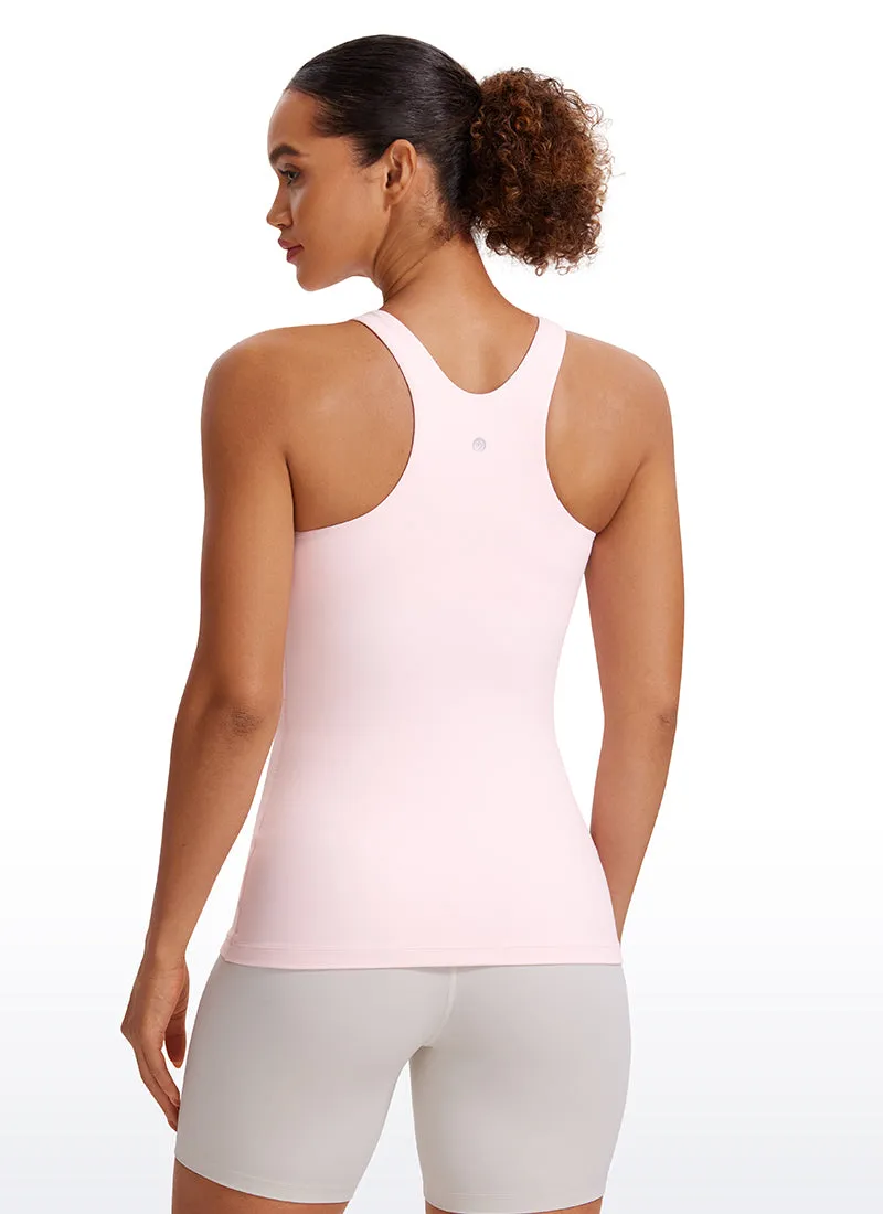 Butterluxe Hip Length Built-in Bra Tanks High Neck