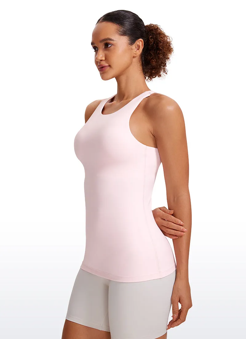 Butterluxe Hip Length Built-in Bra Tanks High Neck
