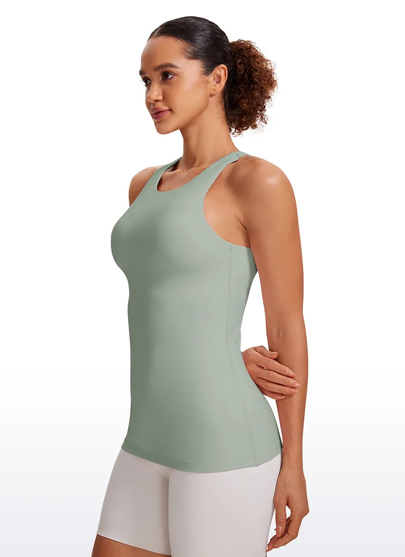 Butterluxe Hip Length Built-in Bra Tanks High Neck