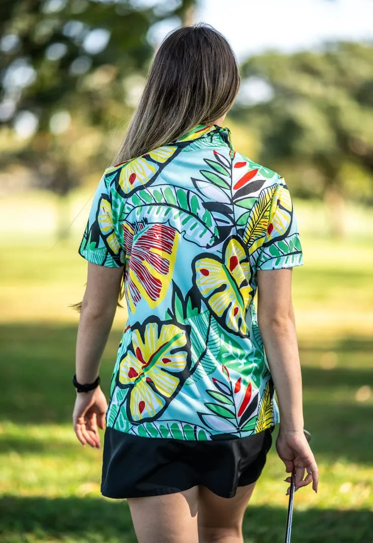 CA Ladies Funky Golf Shirt | Leafy Greens