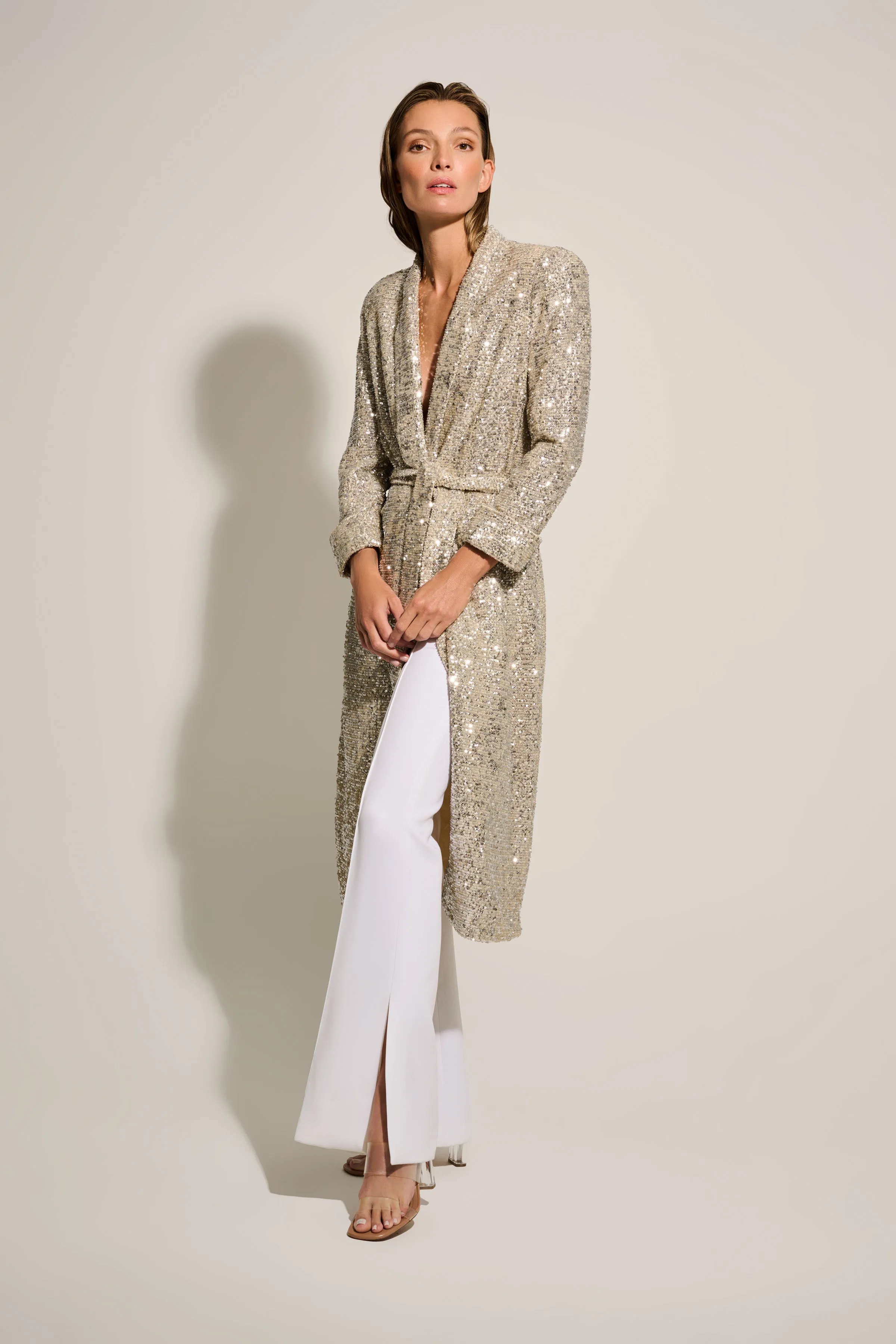 CHARLENE BLAZER DRESS- SEQUINED CHAMPAGNE