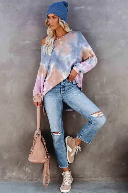 Cheery Scene Tie-Dye Long Sleeve Top