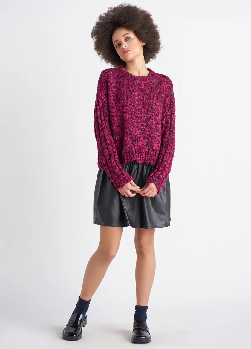 Chunky Knit Sweater - Berry