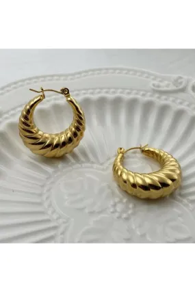 Chunky Spiral Hoop Earrings