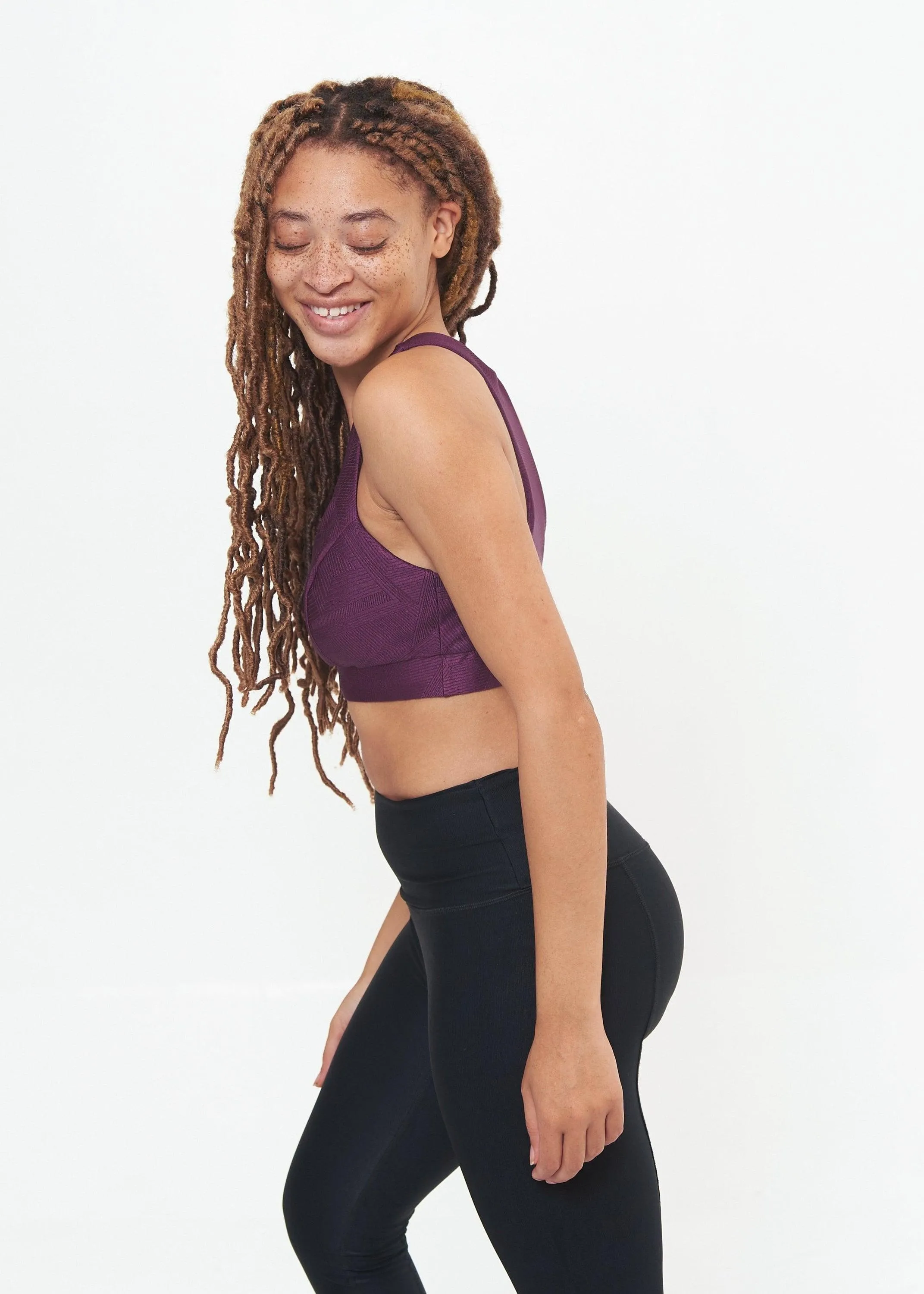 Classic Performance Bra Top - Sangria Geo Pattern