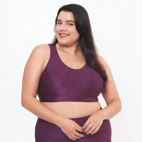 Classic Performance Bra Top - Sangria Geo Pattern