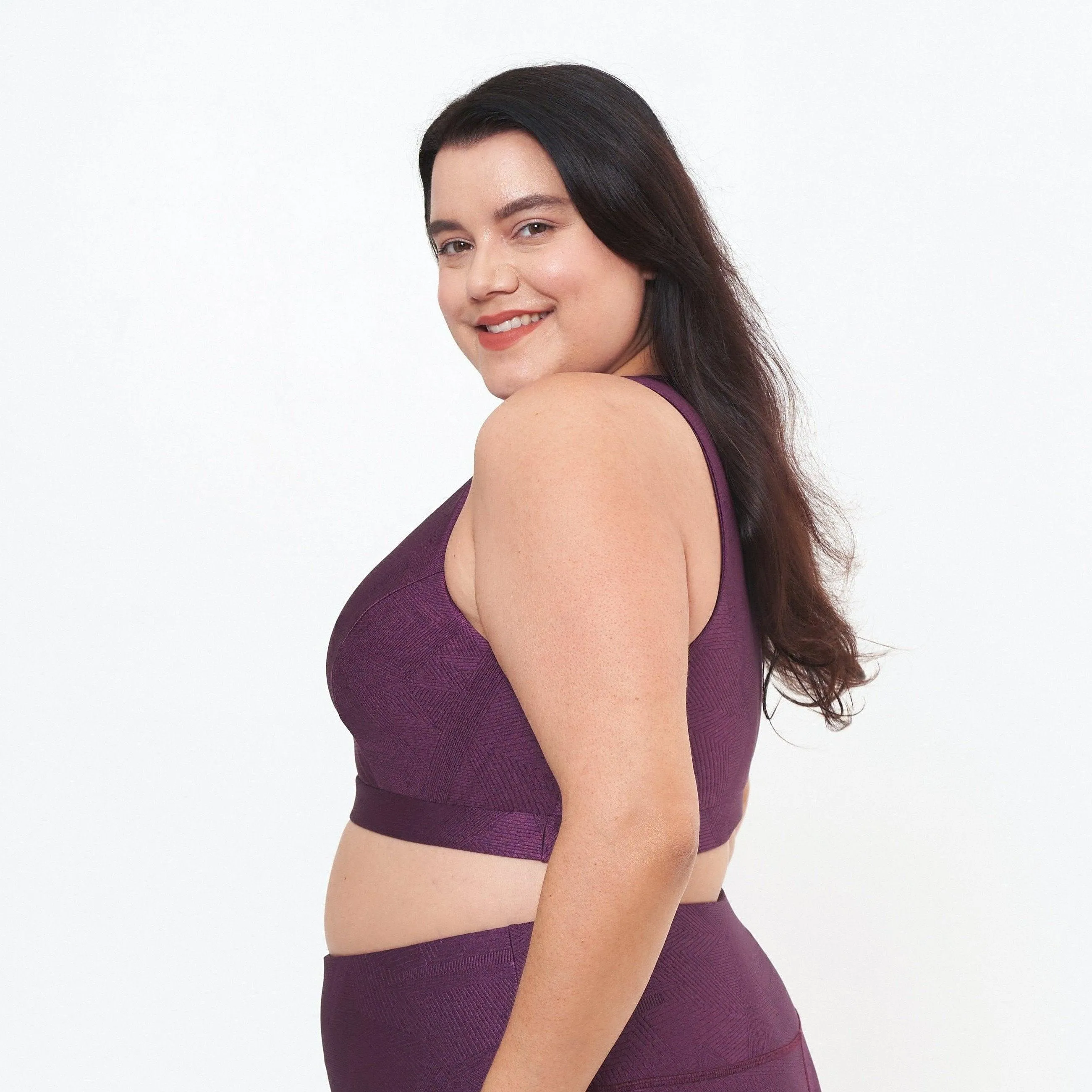 Classic Performance Bra Top - Sangria Geo Pattern