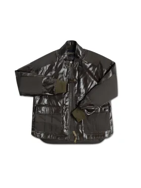 Coated Nylon Modern Bomber Jacket
