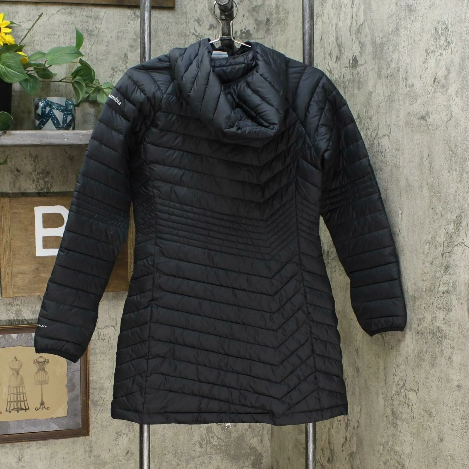 Columbia Women's Powder Lite Mid Length Quilted Jacket Black Medium