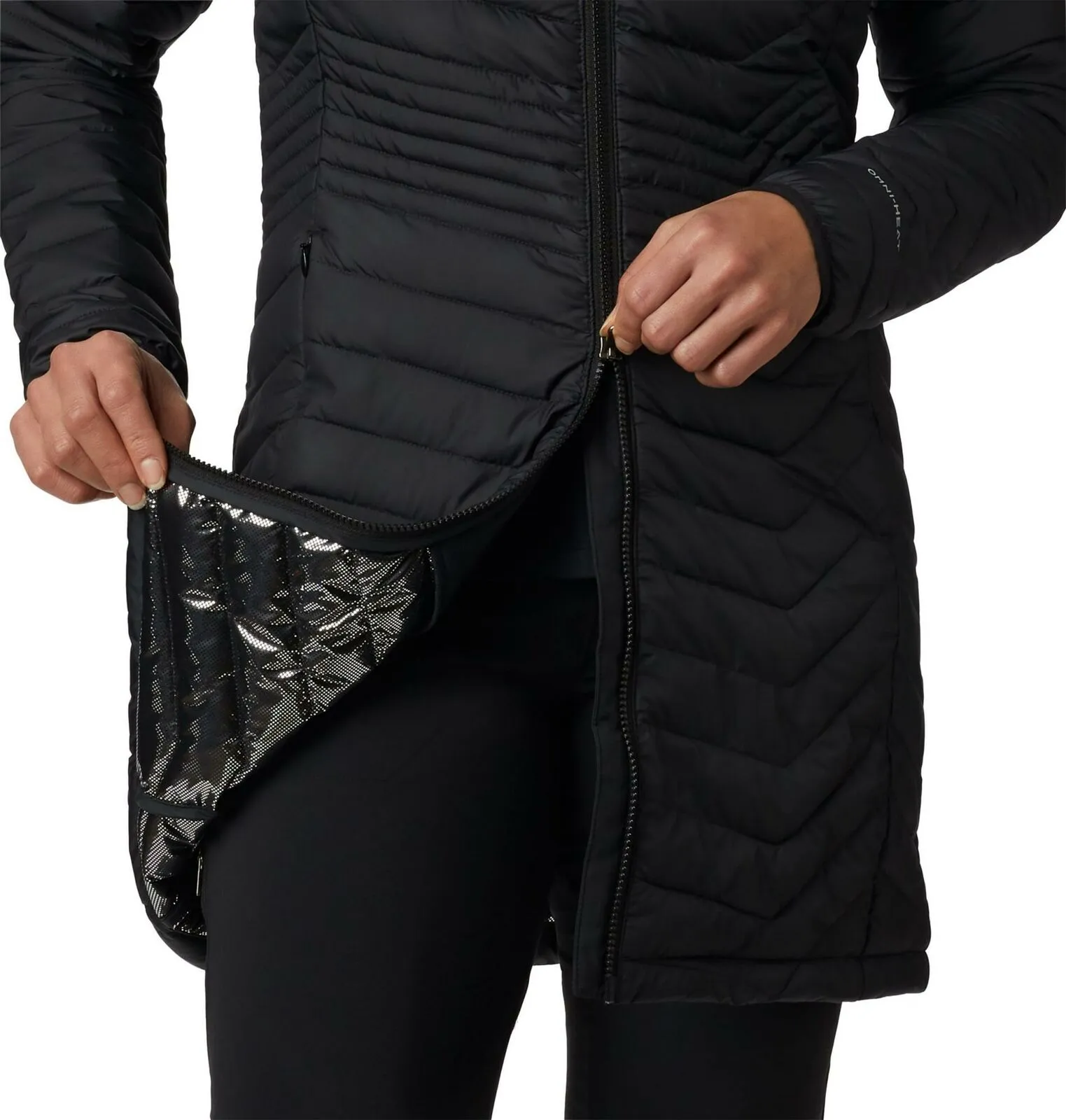 Columbia Women's Powder Lite Mid Length Quilted Jacket Black Medium