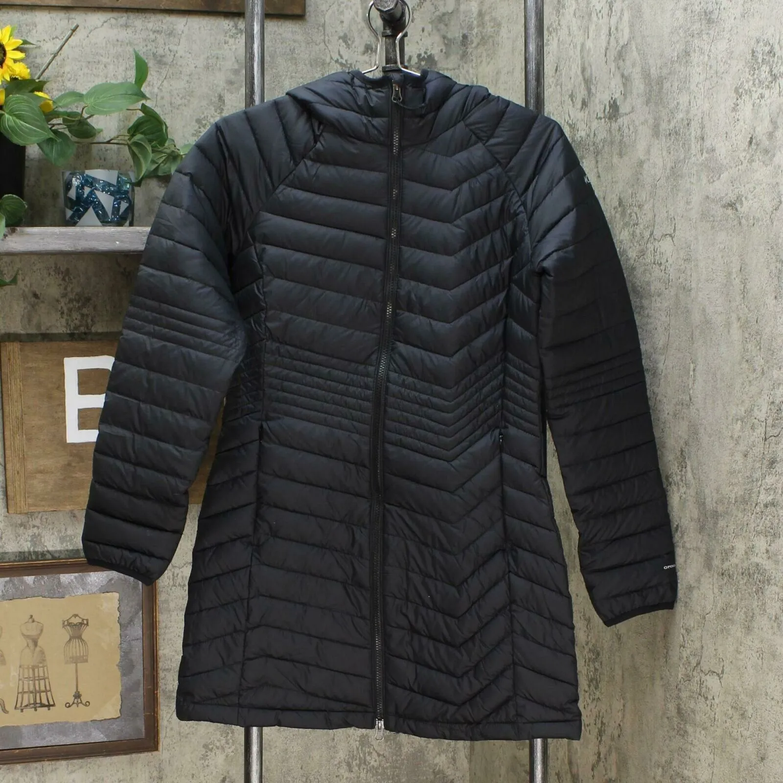 Columbia Women's Powder Lite Mid Length Quilted Jacket Black Medium