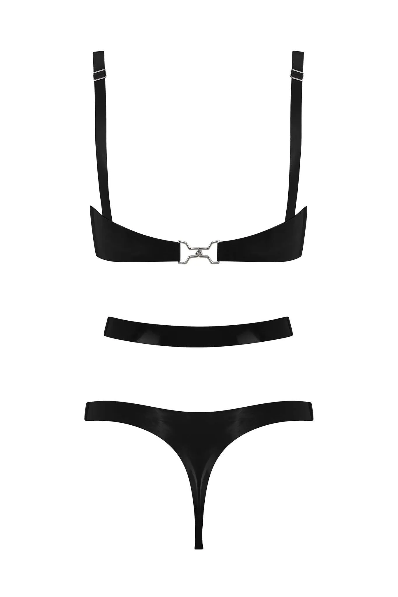 Cut Out Latex Lingerie Set