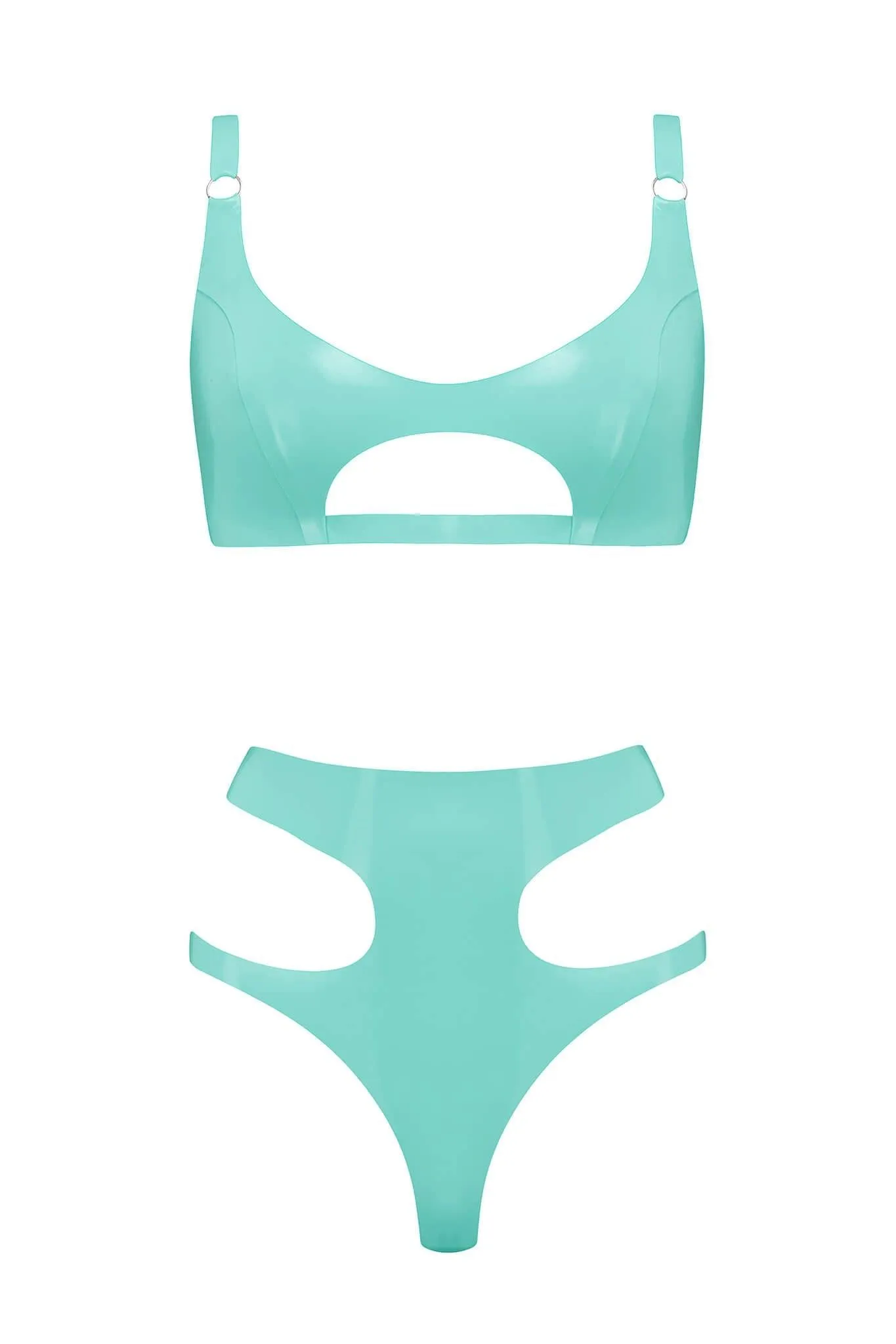 Cut Out Latex Lingerie Set