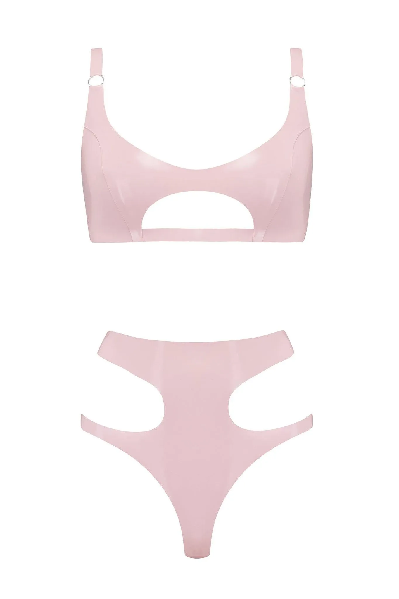Cut Out Latex Lingerie Set