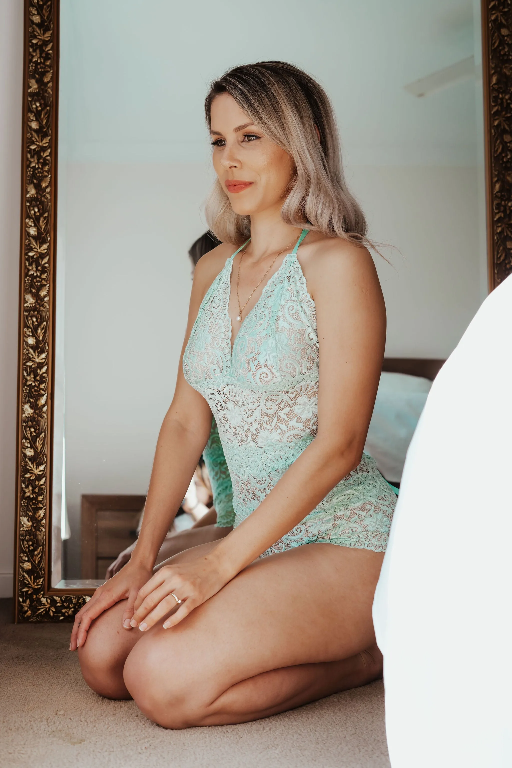 Delilah Teal Lace Bodysuit