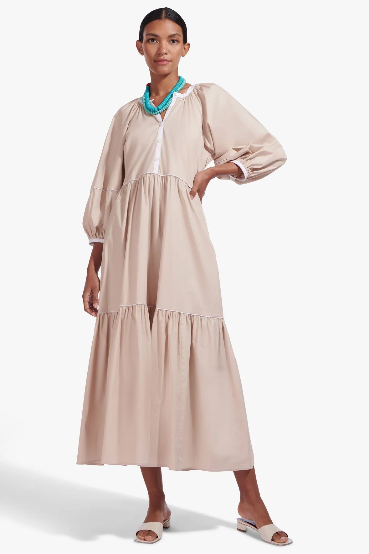 DEMI DRESS | BISCOTTI WHITE
