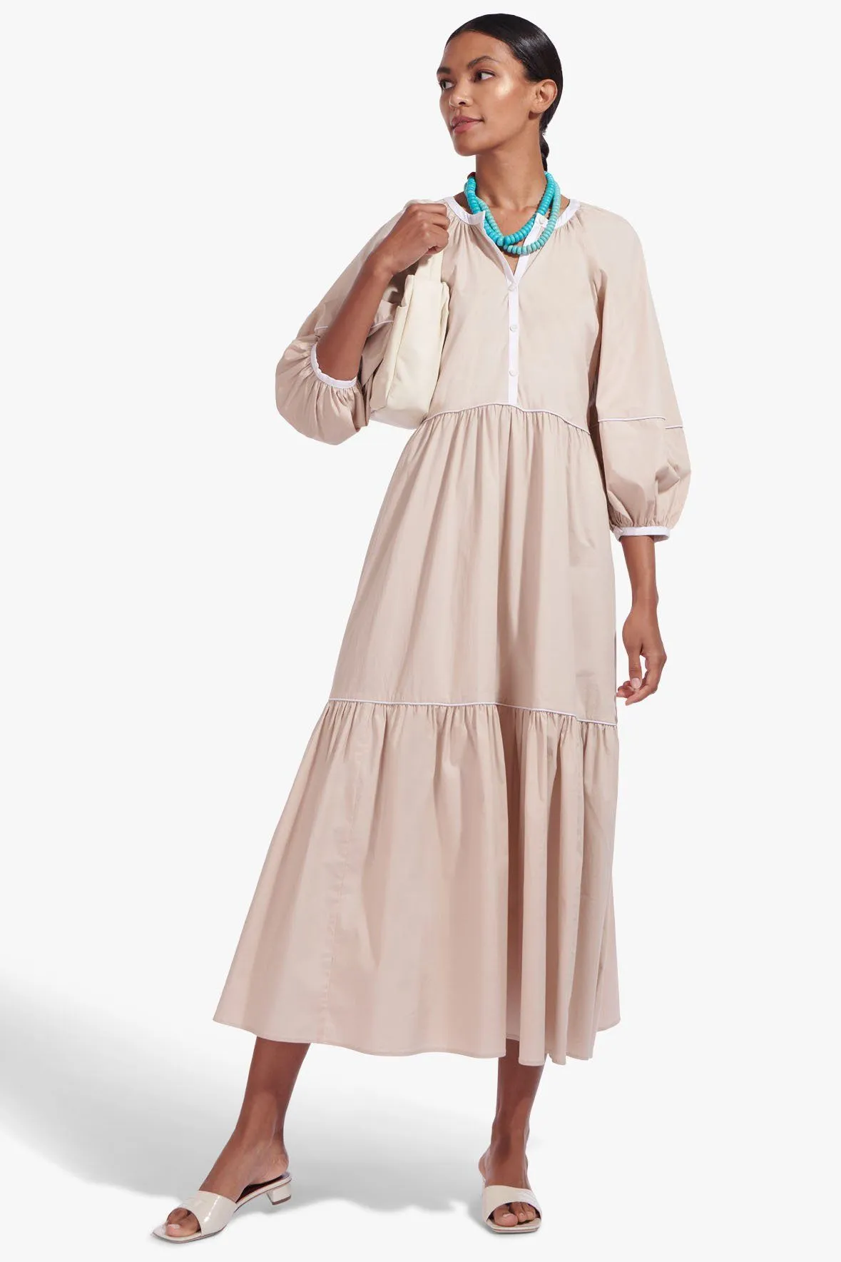 DEMI DRESS | BISCOTTI WHITE