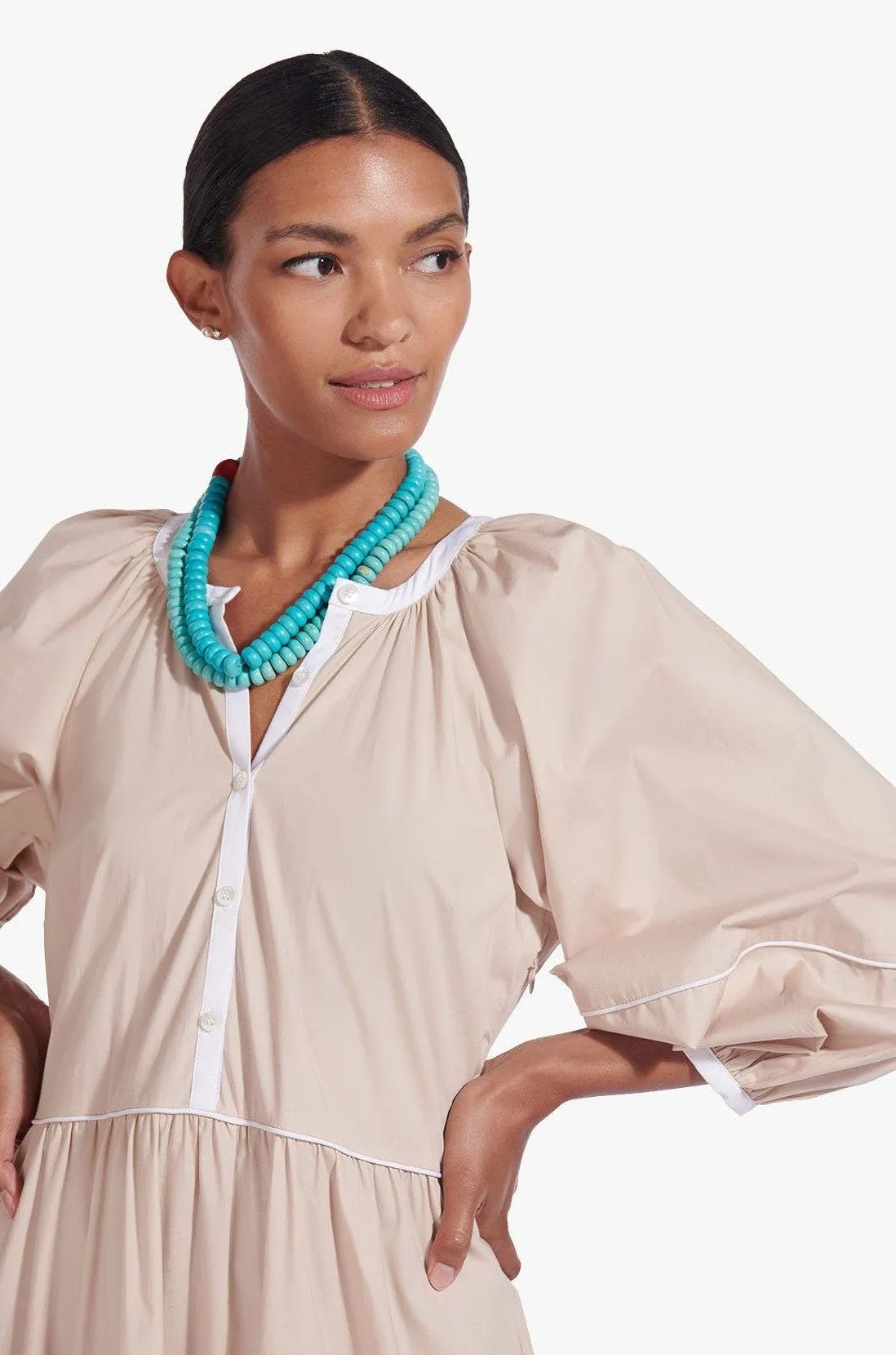 DEMI DRESS | BISCOTTI WHITE