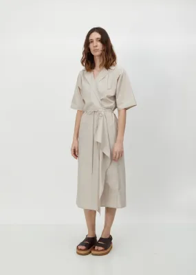 Dina Cotton Poplin Wrap Dress — Desert